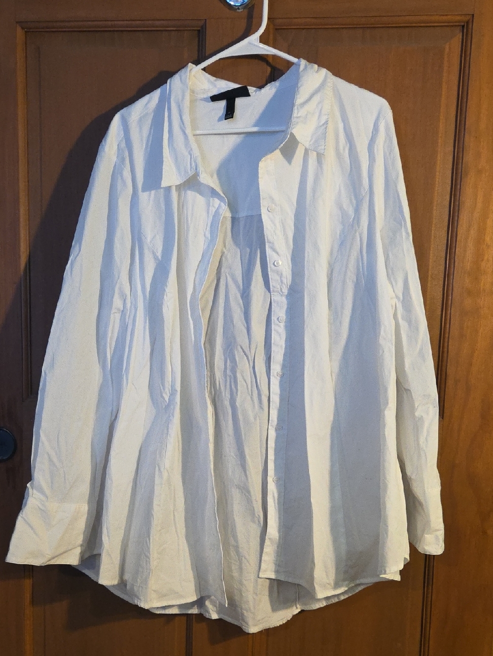 Lane Bryant Classic White Button-Down Shirt